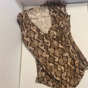 Michael Kors Brown Snake Print Blouse